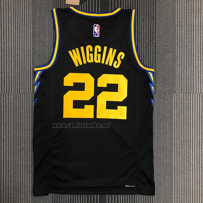 Camiseta Golden State Warriors Andrew Wiggins #22 Ciudad 2021-22 Negro